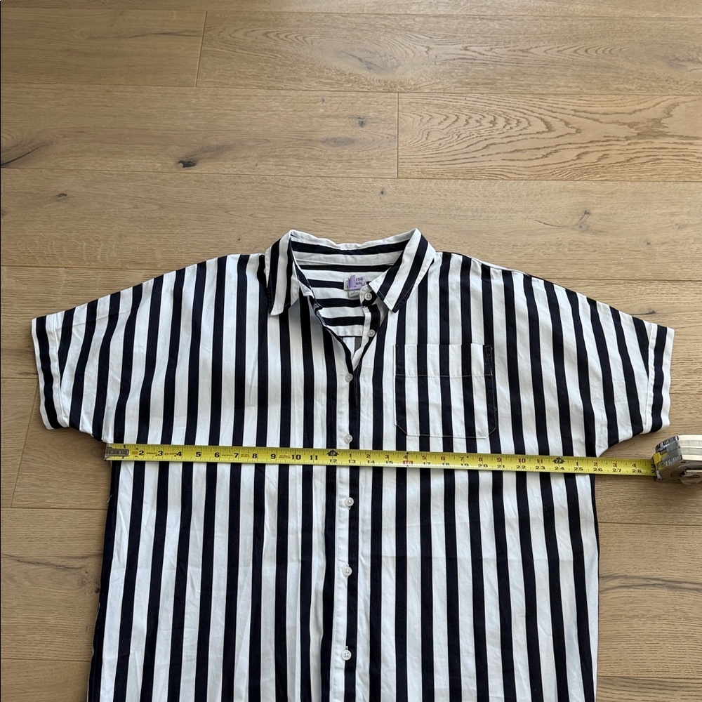 a new day shirt dress women's large blue white stripes beach cover up cotton - Picture 7 of 8